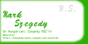 mark szegedy business card